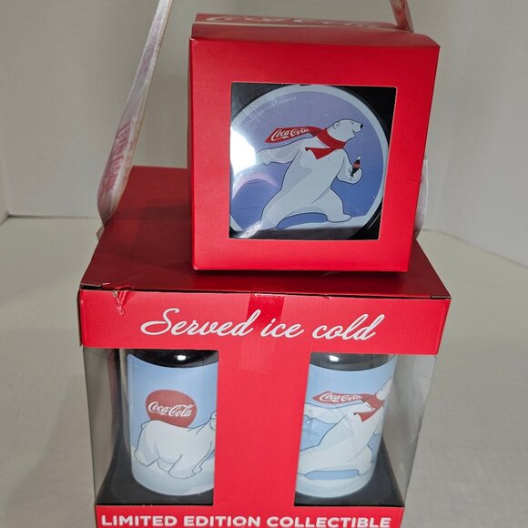 Rare Limited Edition Coca Cola Collectible Glasses And Coaster Gift Set - Picture 4 of 10